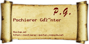 Pschierer Günter névjegykártya